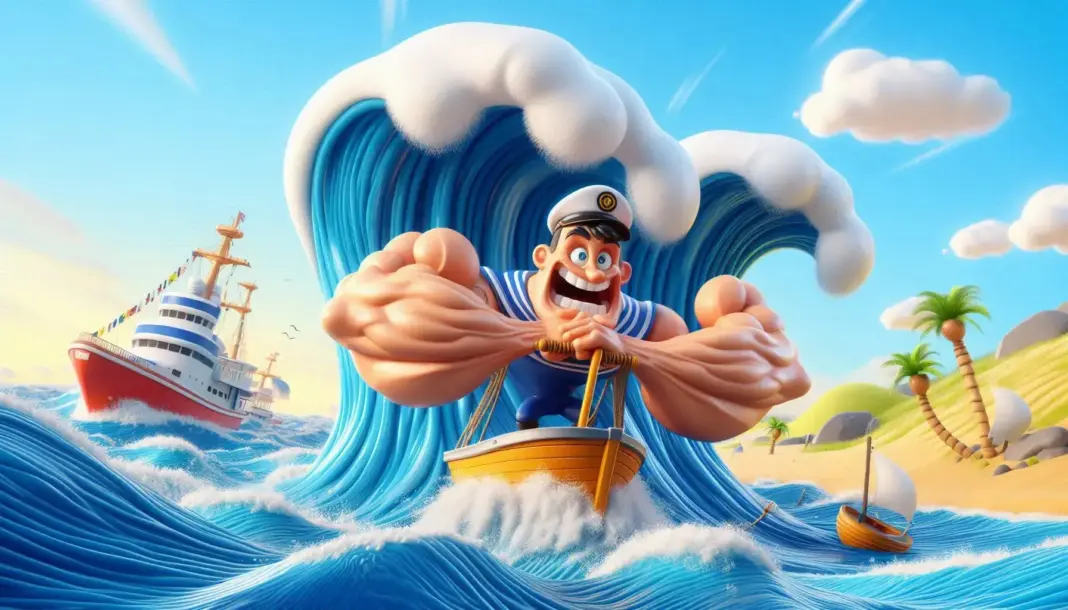 Dev dalgalarla mücadele eden Temel Reis’in kahramanca macerasını anlatan masal sahnesi